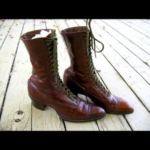 Antique Victorian Gilded Age Leather Boots